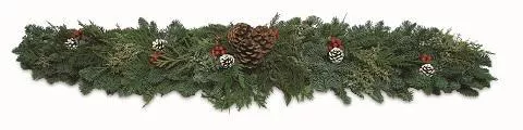 28" Table Runner with Cones & Berries - 3505