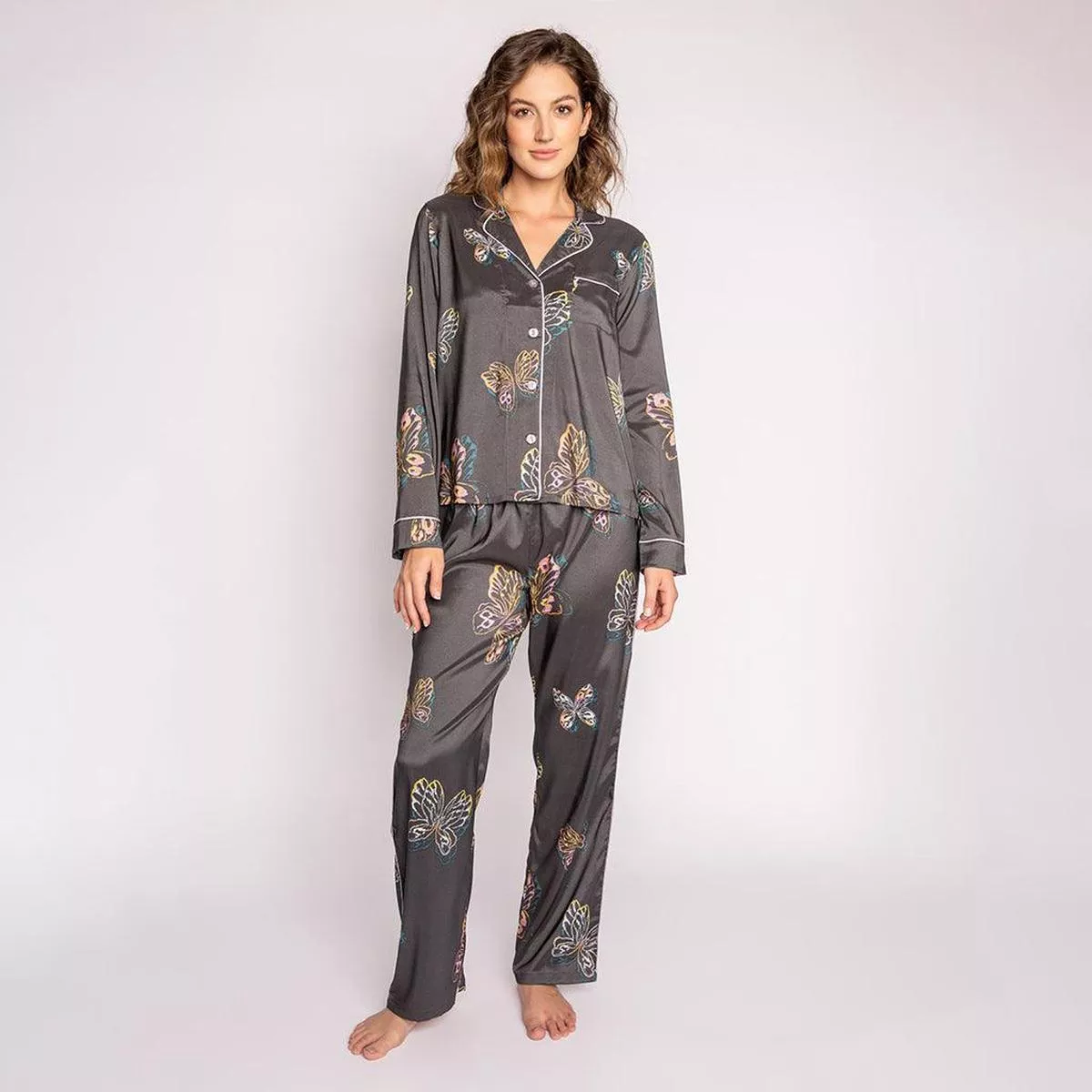 All That Flutters PJ Set Charcoal