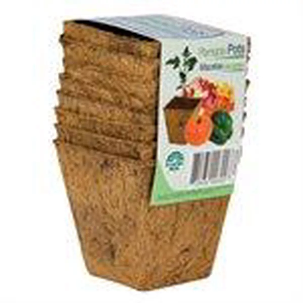 Biodegradable Square Coconut Coir Pots 3 ” 8Pk