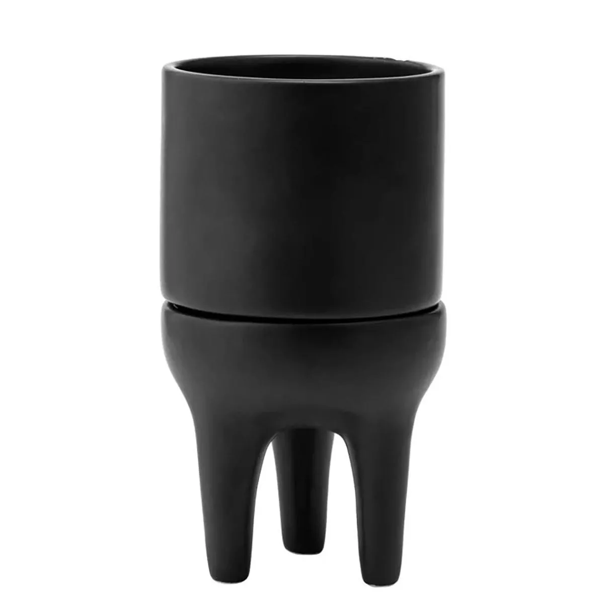 Black 3-Leg Planter with Saucer