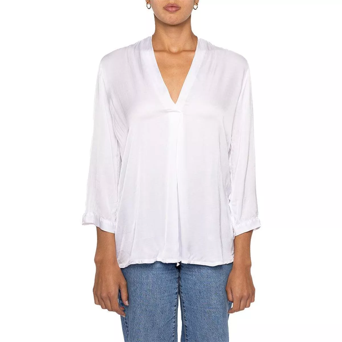 Blouse Sight Seeing V-Neck White