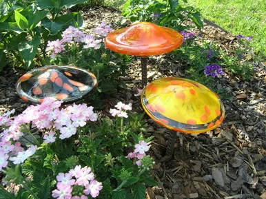 Blown Glass Mushroom Stake