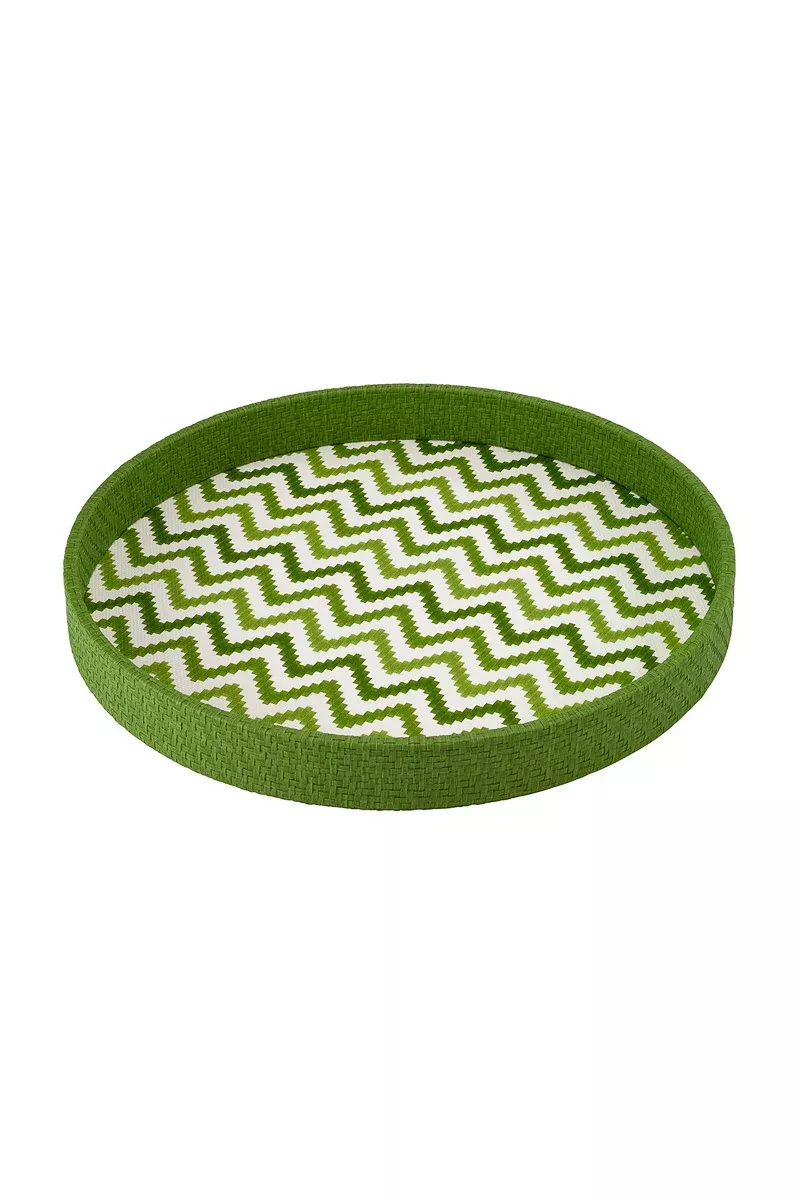 Bodrum Ripple Tray 16" Round Green
