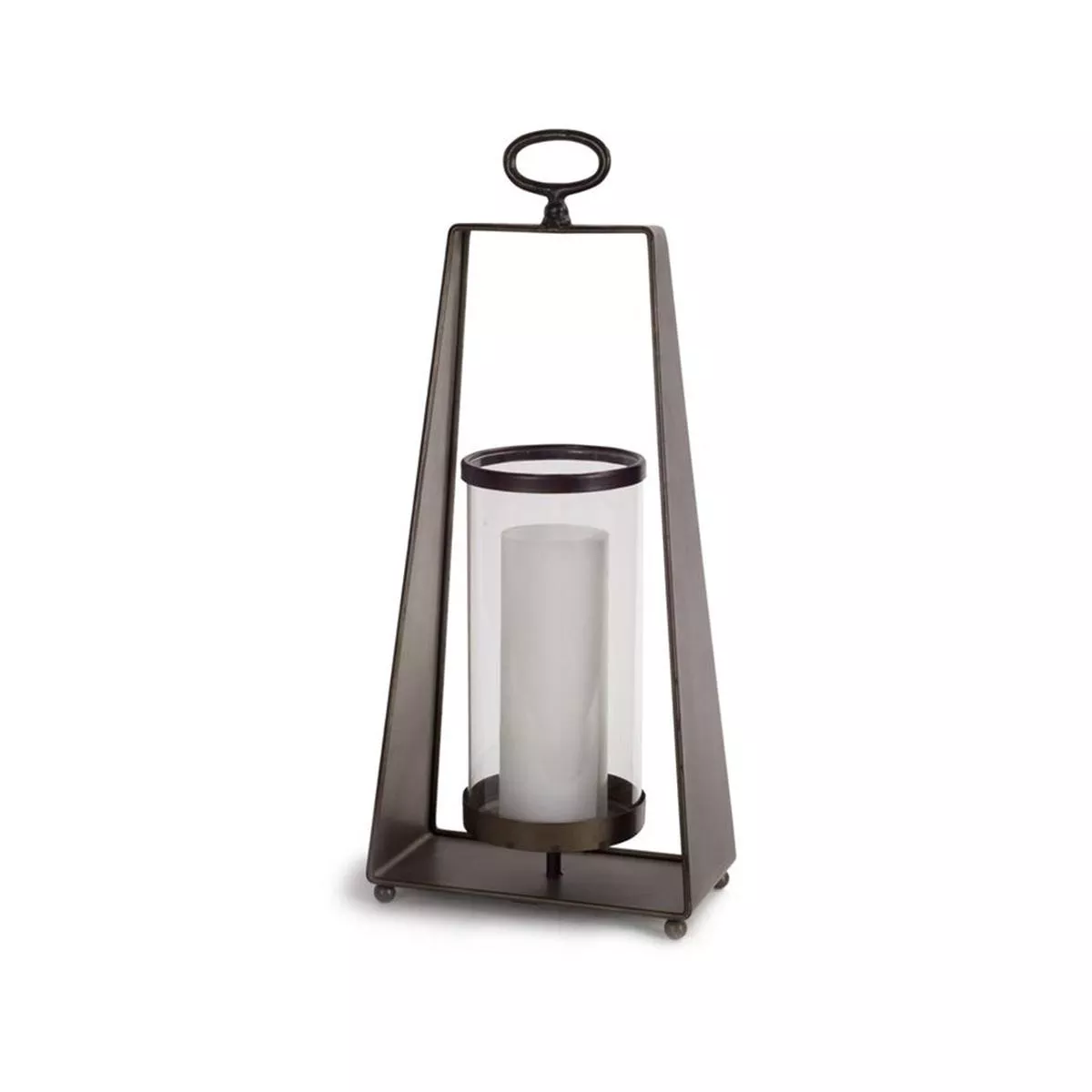 Candleholder Metal/Glass 21 ”
