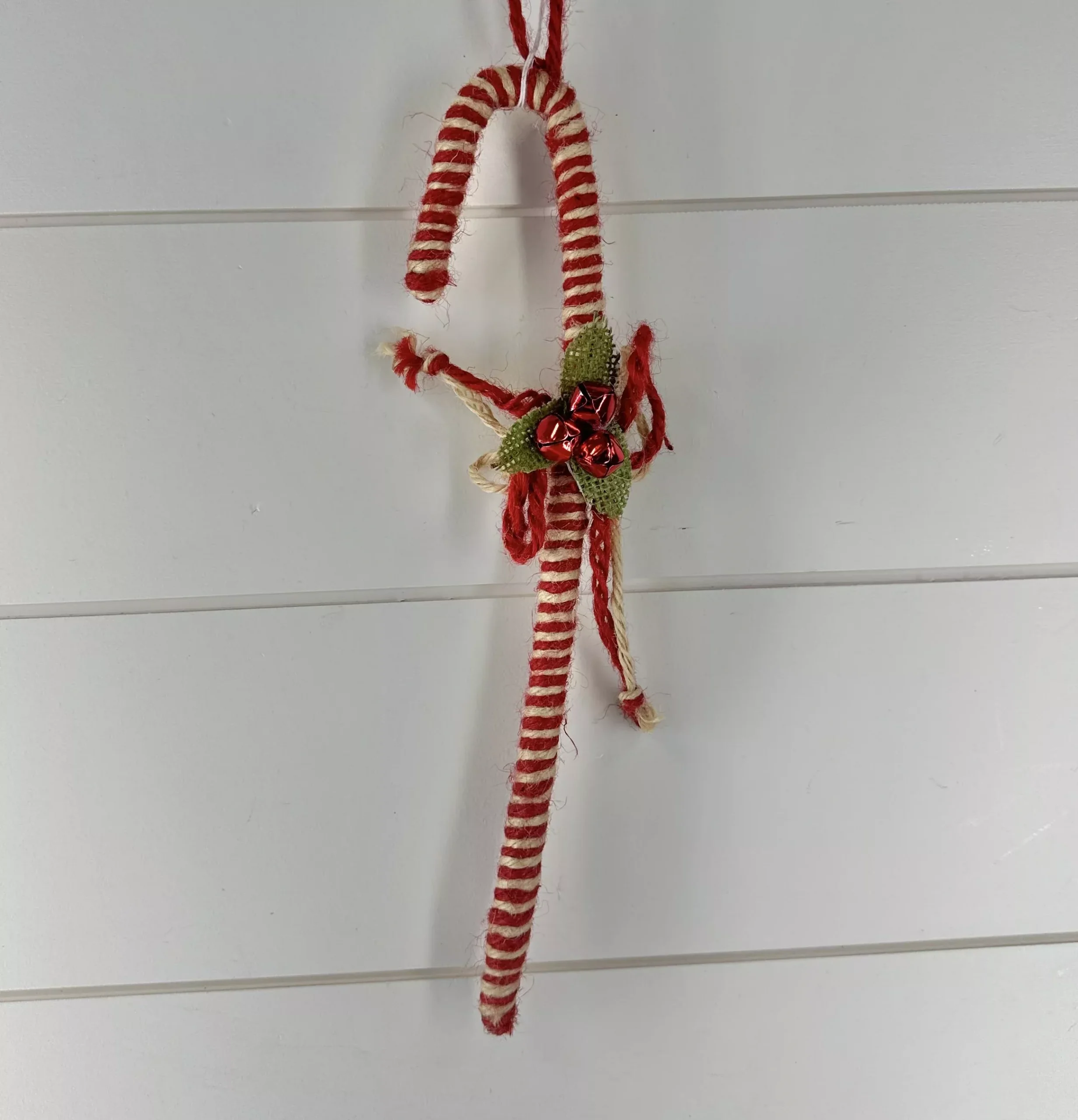 Candy Cane Ornament - Red & Tan