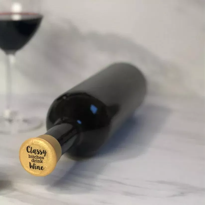 Capabunga - Slogan Cap - Gold- Classy Bitches Drink Wine - 0011
