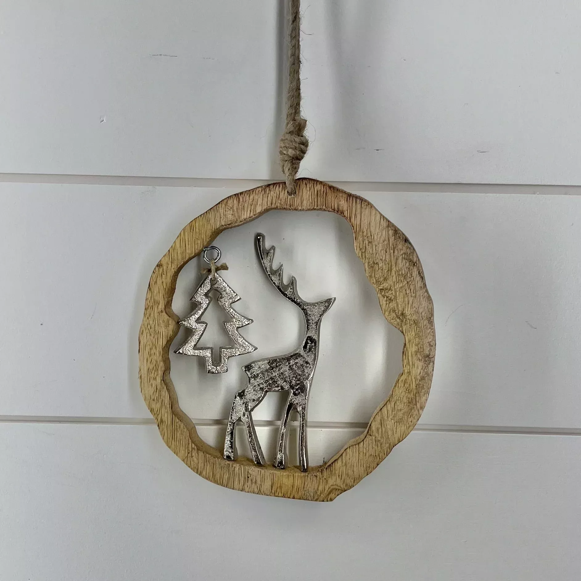 Deer in Wood Ornament - Tree