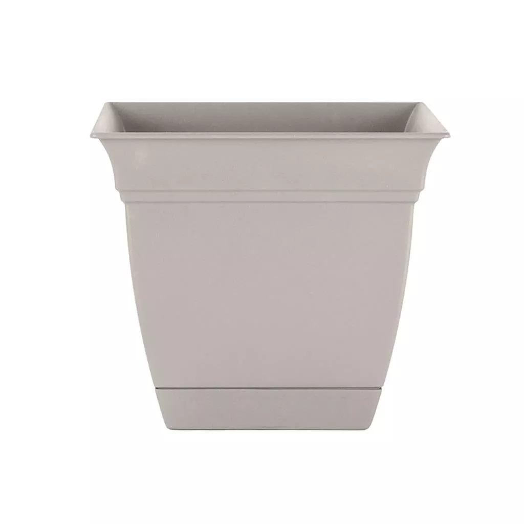 Eclipse Cottage Stone Square Planter with Saucer