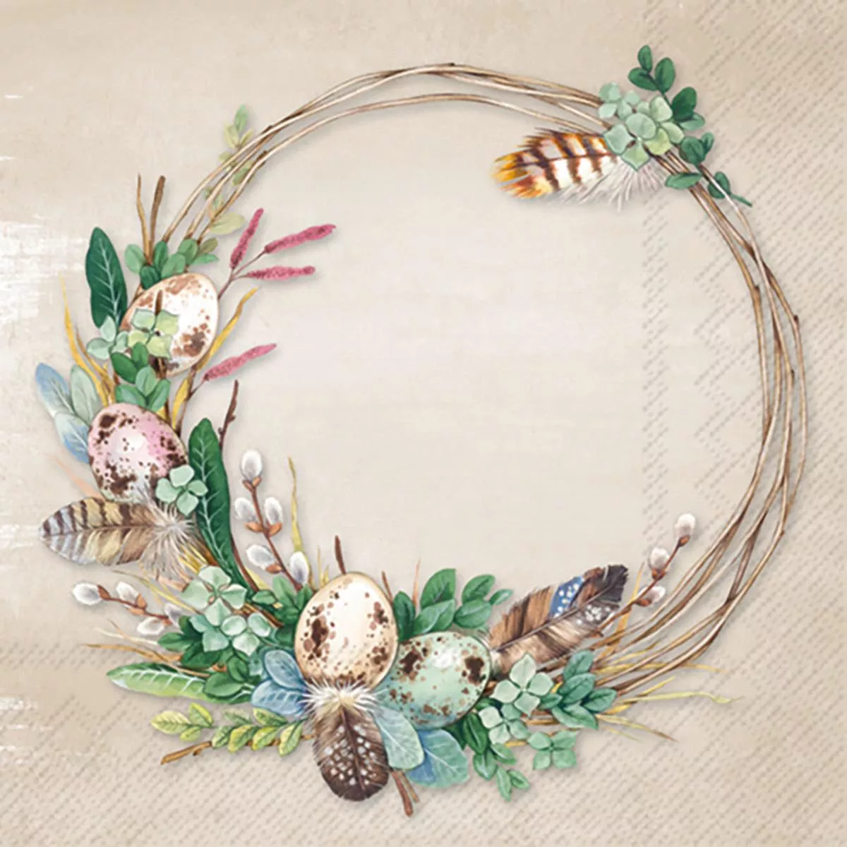 Egg Wreath Napkin