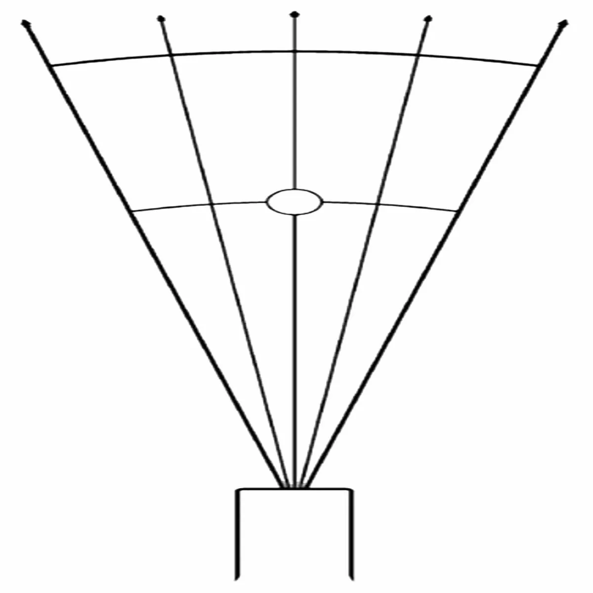 Fan Circle Trellis 72 ” Black