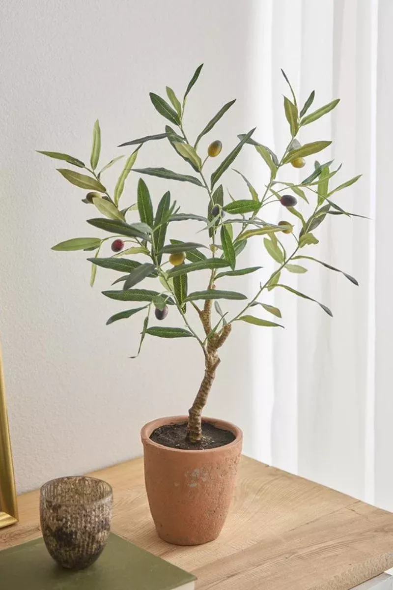 Faux Olive Tree In Pot 26" Green