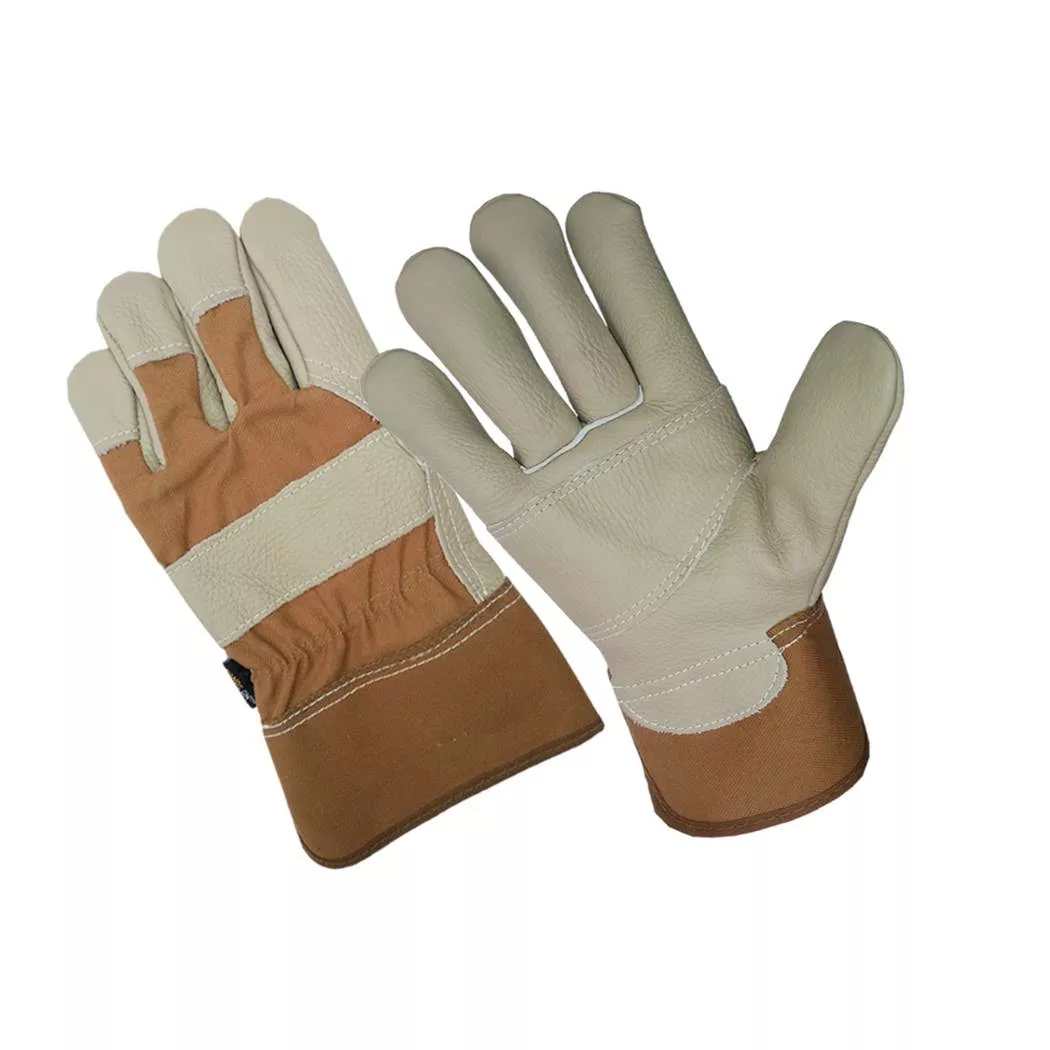 HANDS ON™Top Grain Cowhide Leather Palm Work Gloves