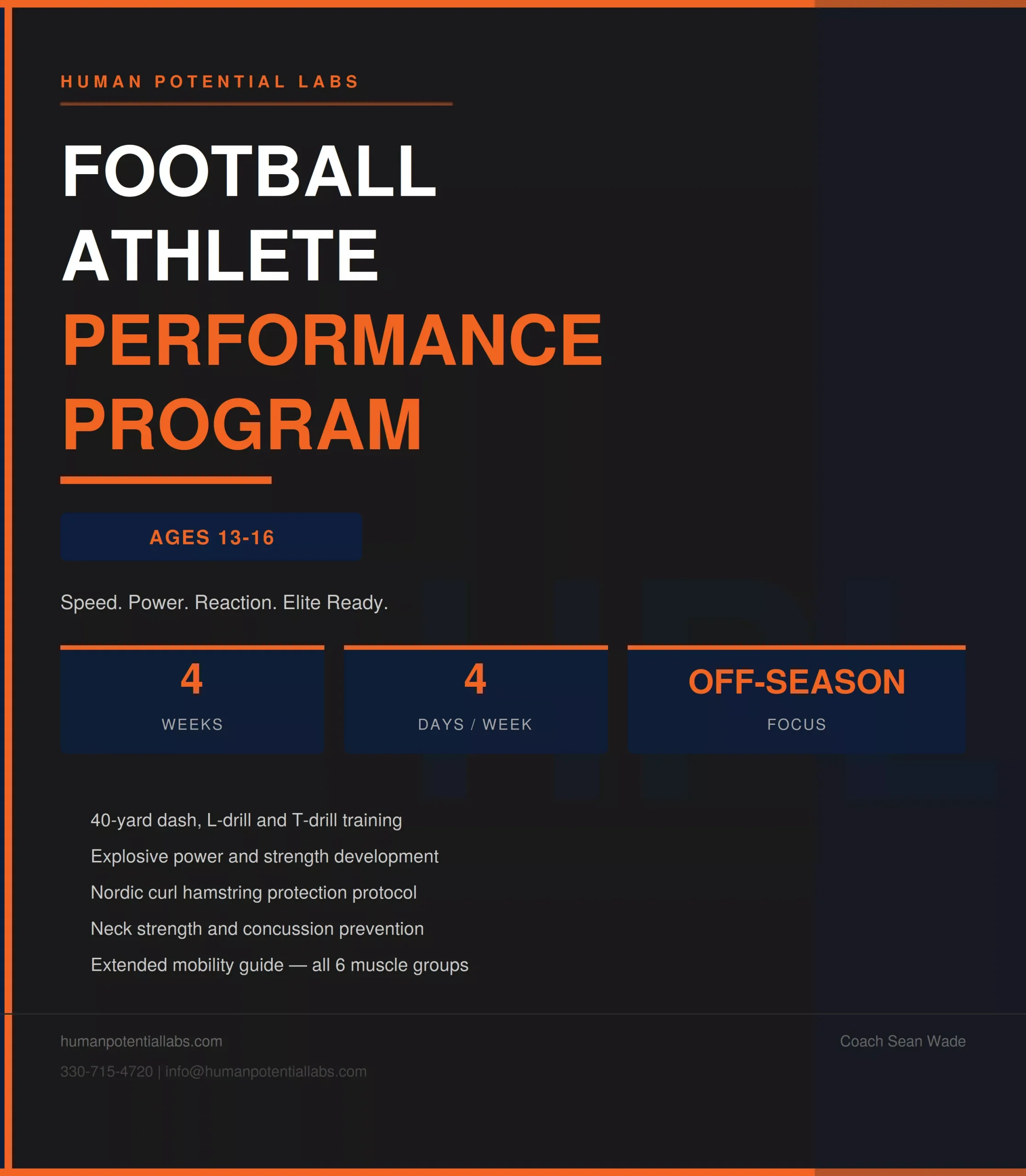 HPL Football Performance Program4 Week