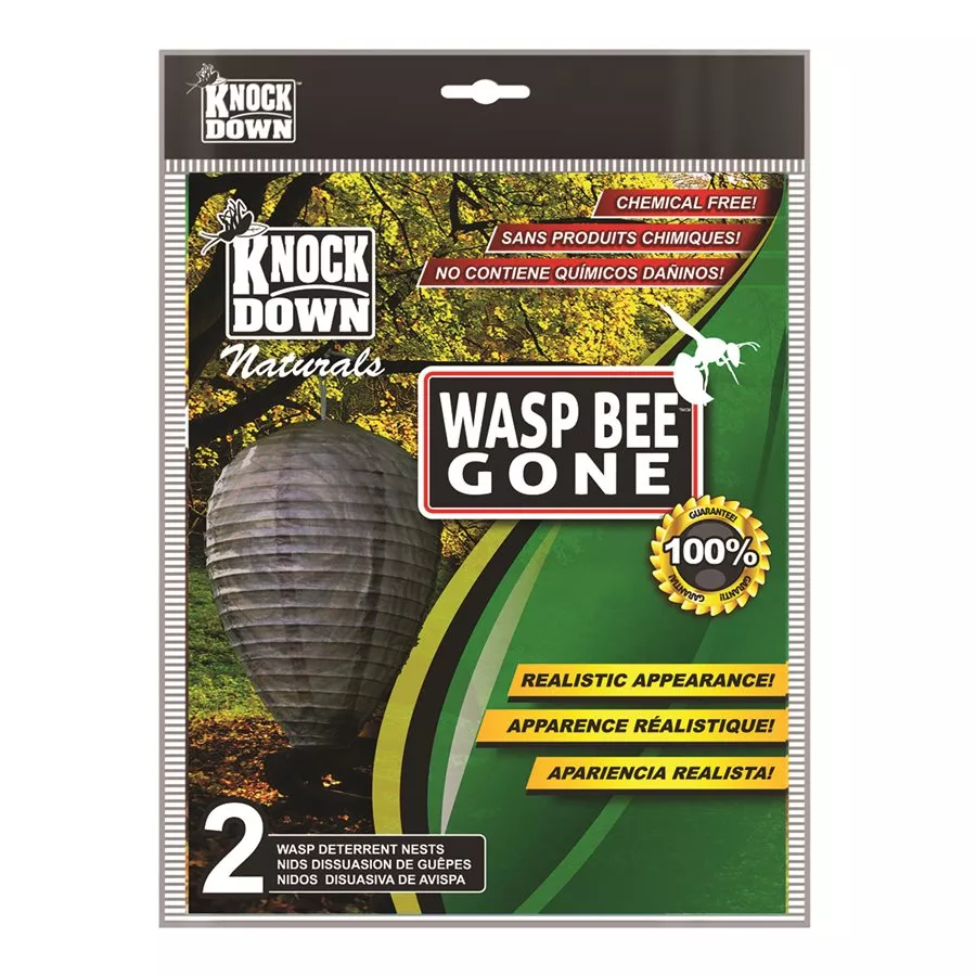 Knock Down Wasp Bee Gone Wasp Deterent Nest (2pk)