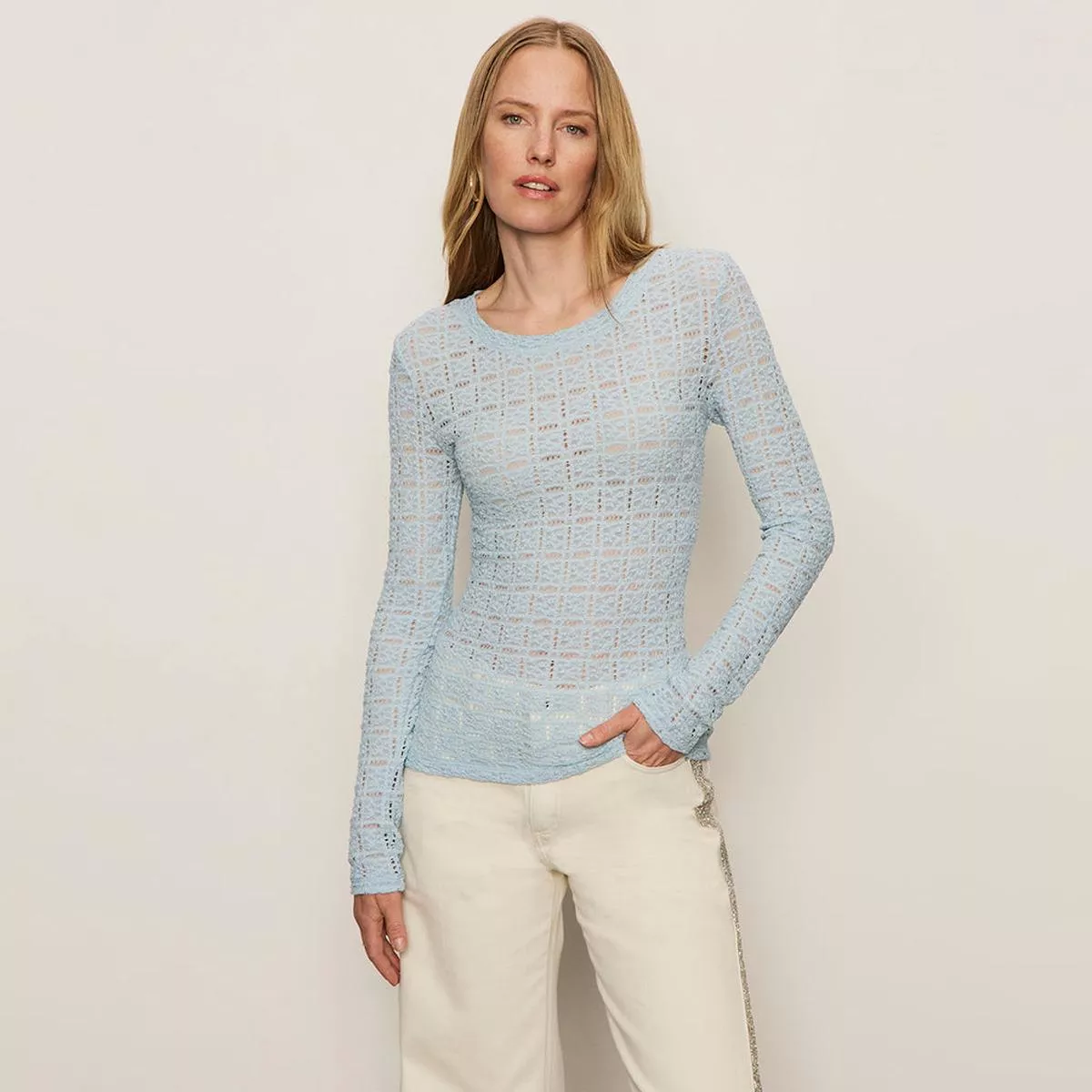 Long Sleeve Perfect Tee Aquamarine