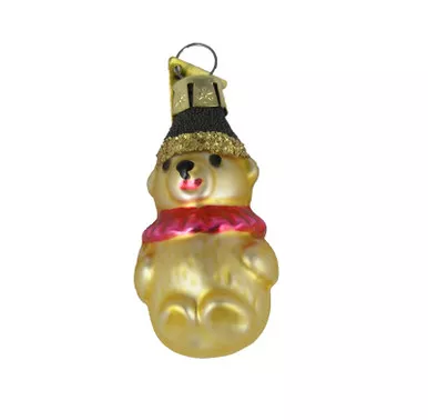 Mini Bear Blown Glass Ornament - Single