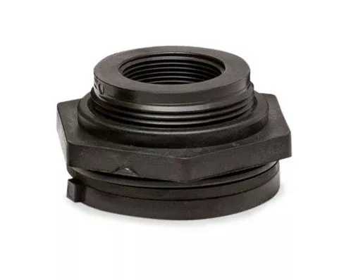 Nor - Bulkhead - 1 1/2" Double Threaded - Polypropylene, EPDM