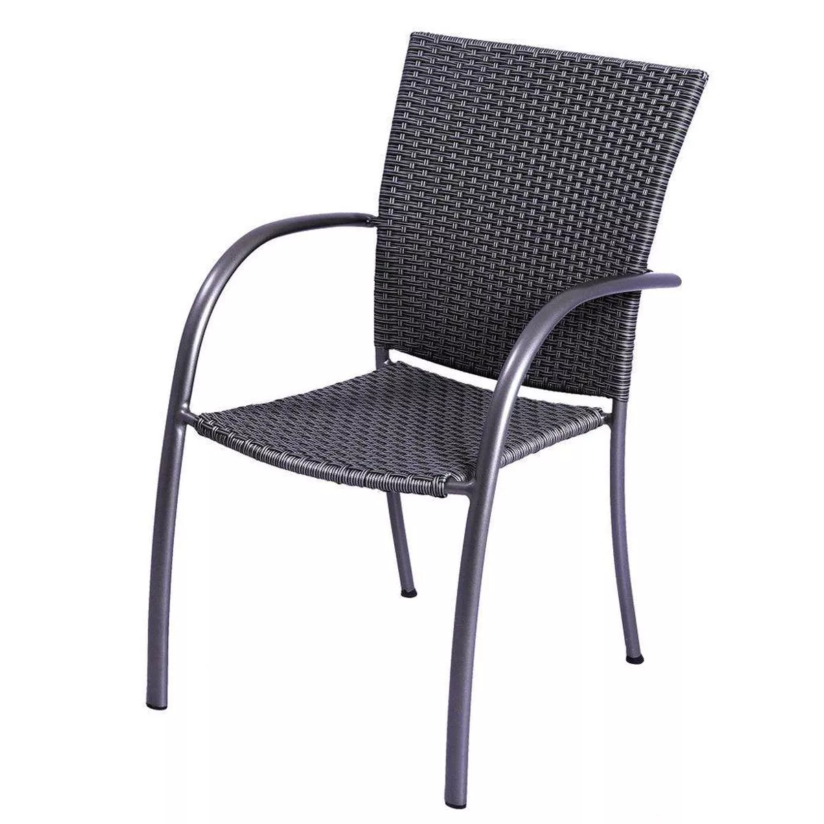 Pilano Silver Gray With Gray Weave Arm Chair