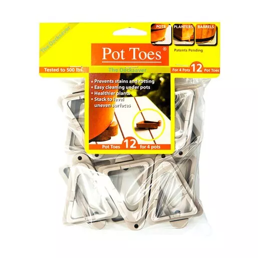 Pot Toes 12 Pack Light Gray