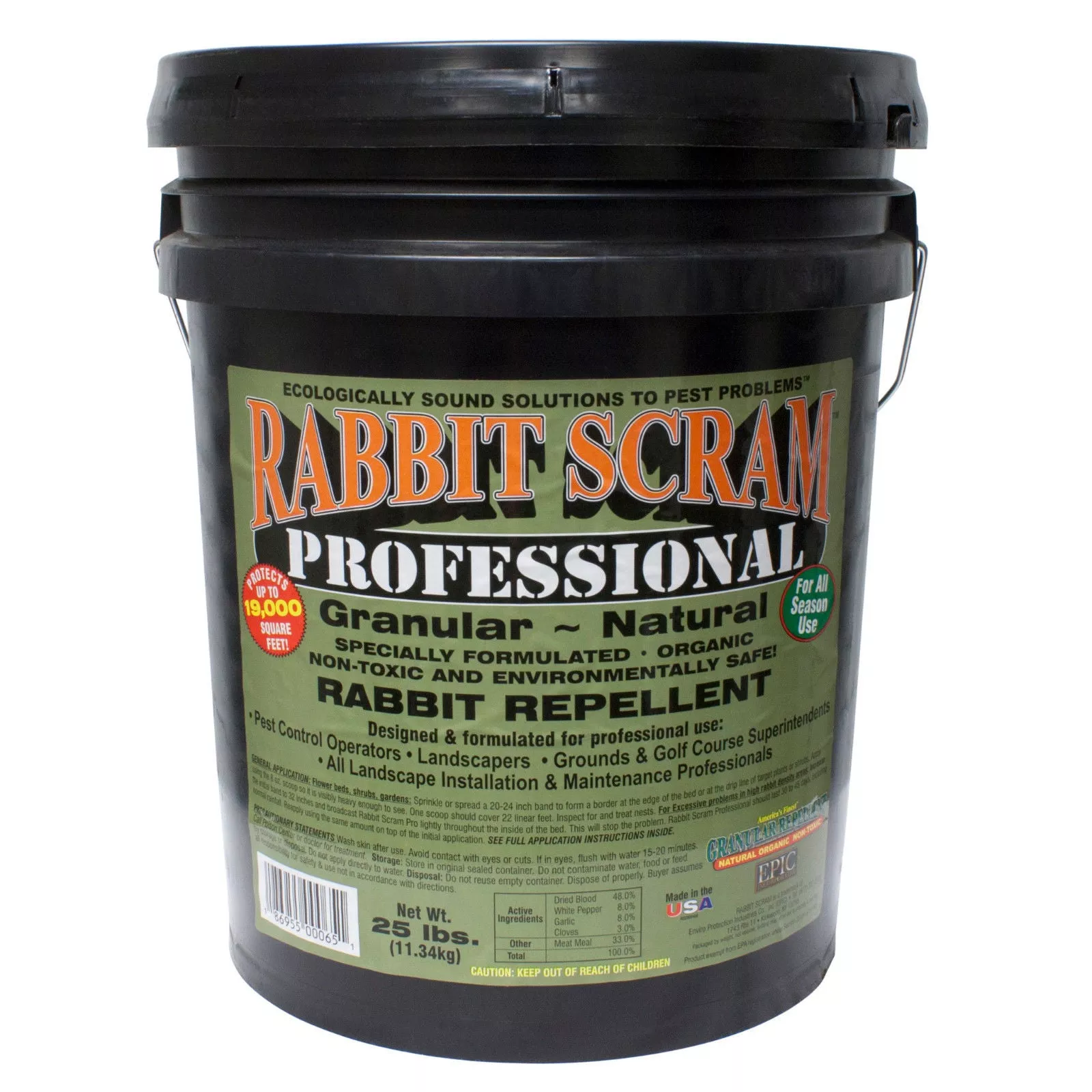 Rabbit Scram Professional Repellent – 25 LB Bucket