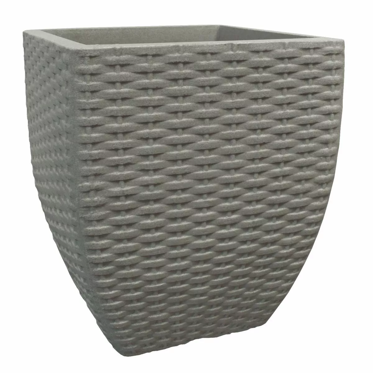 Rattan Square Planter 36cm Stone