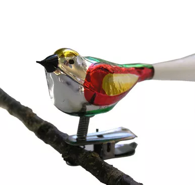 Red & Gold Bird Ornament