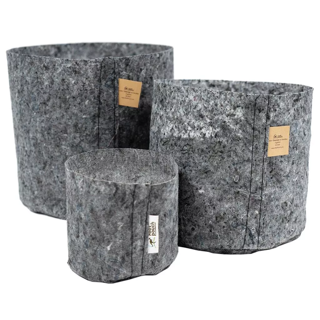 Root Pouch Charcoal Fabric Pot – 25 Pack
