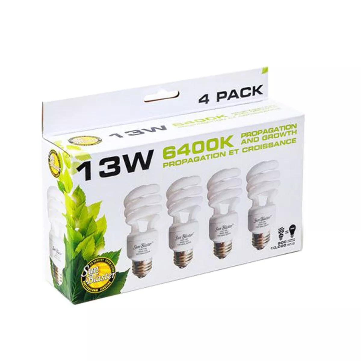 Sunblaster CFL 13W 6400K 4 Pack