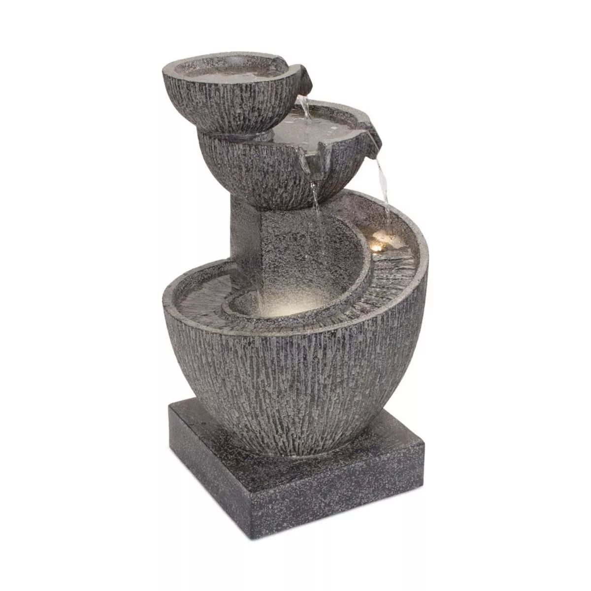 Three-Tier Textured LED Fountain