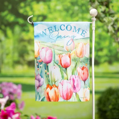 Tulip Fields Welcome Flag