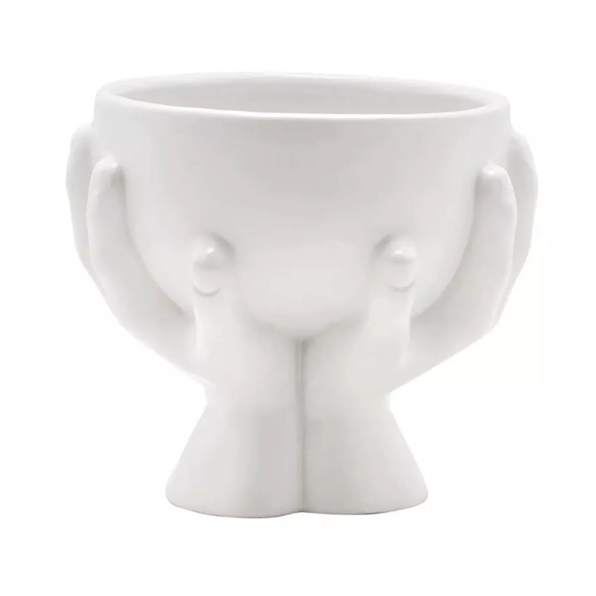 White Bowl with Hands Base