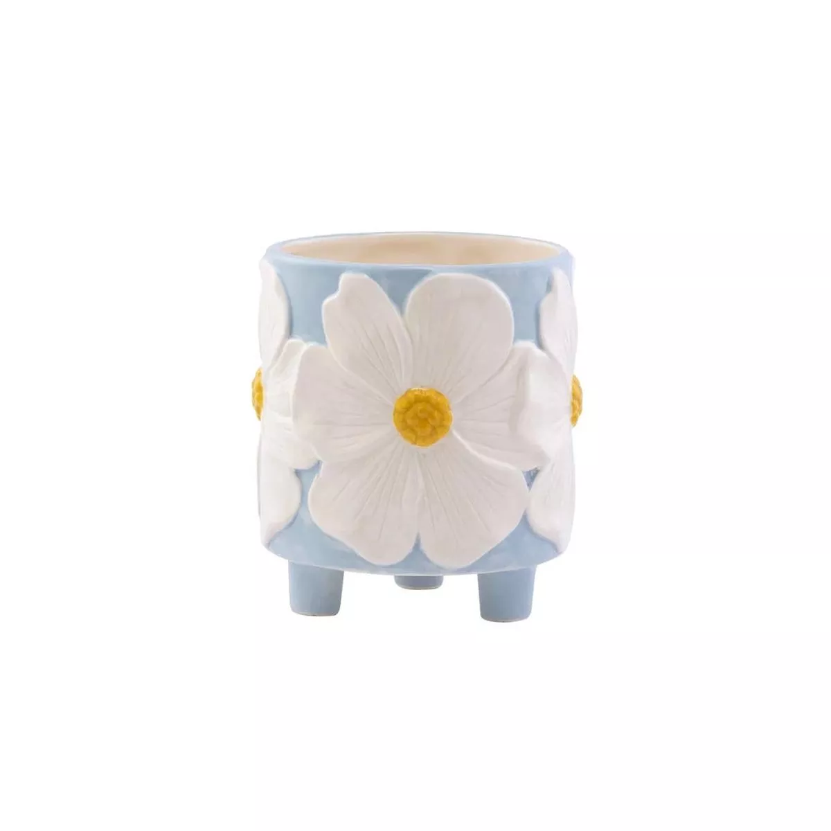 White Dogwood Wrap Footed Planter