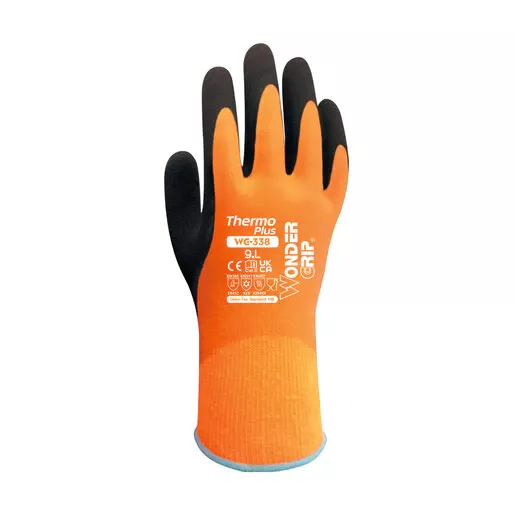 Wonder Grip Thermo Plus Gloves Orange/Black Medium